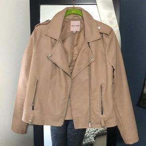 Blush pink leather jacket